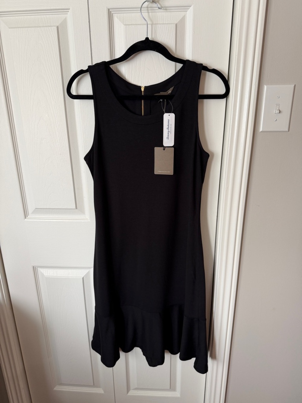 Tommy Bahama Black Sleeveless Dress with Gold Back Zip